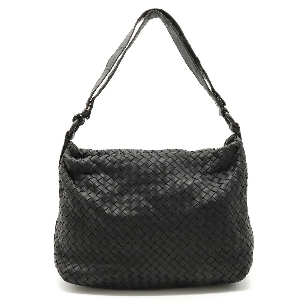 BOTTEGA VENETA Intrecciato Shoulder Bag One Leather Black